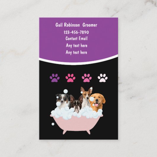 Pet Grooming Afspraak Visitekaartje Combinatie (Voorkant)