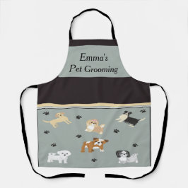 Pet Grooming Apron met Cute Dogs Schort