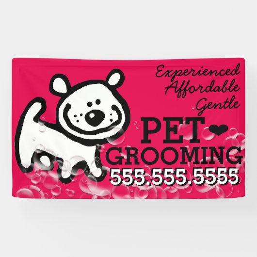 Pet Grooming Dog Cat  Promotie Spandoek (Horizontaal)