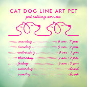 Pet Grooming Katten en honden Minimale moderne roz Raamsticker (Vel 3)