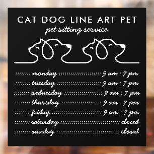 Pet Grooming Katten en honden zwart lijst Raamsticker