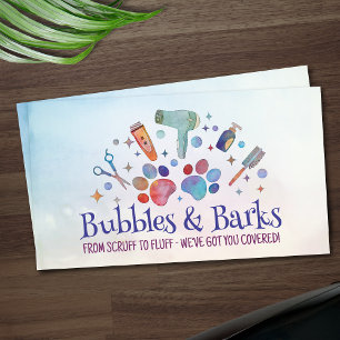 Pet Grooming Services - Waterverf kunst Visitekaartje