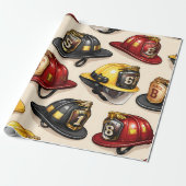 Pet helmet pattern fire station wrap cadeaupapier (Uitgerold)
