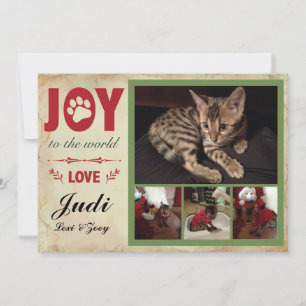 Pet Holiday Kaart - Kerststrepen