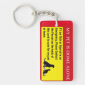 Pet home alone sleutelhanger noodkaart (Voorkant)