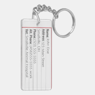 Pet home-sleutelhanger voor noodgevallen sleutelhanger