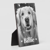 Pet hond kat naam harten fotoplaat (Zijkant)