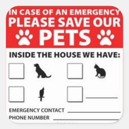 Pet Inside Alarm Vierkante Sticker (Voorkant)