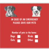 Pet Inside Emergency Sticker (Voorkant)