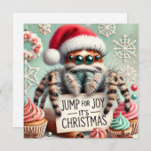 Pet Jumping Spider Christmas Kaart (Voorkant / Achterkant)