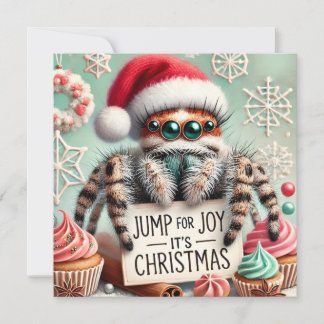 Pet Jumping Spider Christmas Kaart