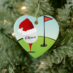 Pet kerst met Golf Ball Santa Keramisch Ornament