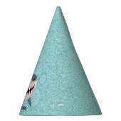 Pet Kinder Shark Aqua Glitter Party Feesthoedjes (Rechts)