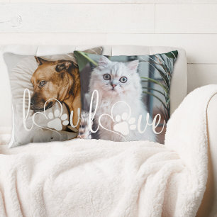 Pet Life Love Foto Paw Print Heart Kussen