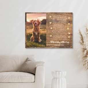 Pet Loss Dog Wood Ik wacht aan de deur Canvas Afdruk
