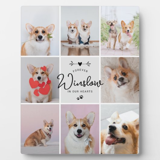 Pet Loss Gift Dog Memorial 8-Photo Keepomwille Fotoplaat (Voorkant)