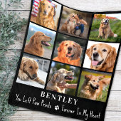 Pet Loss Gift Dog Memorial Custom 9 Photo Collage Fleece Deken