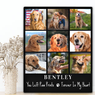 Pet Loss Gift Dog Memorial Custom 9 Photo Collage Fotoplaat