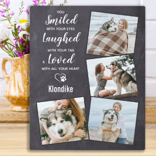 Pet Loss Gift - Rustic Slate Keepslag Dog Memorial Fotoplaat