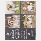 Pet Loss Herdenking Dog 4 Foto Collage Fleece Deken (Voorkant)