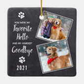 Pet Loss Keepomwille Pet Memorial Dog foto Keramisch Ornament (Achterkant)