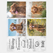 Pet Loss Memorials Keepsake Pet Collage Foto Fleece Deken (Voorkant)