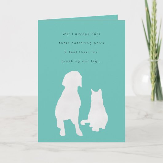 Pet Loss Pattering Paws Sympathy Card Kaart (Voorkant)