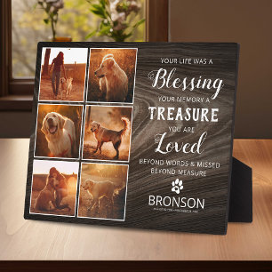 Pet Loss Rustic Memorial Photo Collage Plaque Fotoplaat