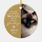 Pet Loss Sympathie Cat Memorial Foto Keepomwille Keramisch Ornament (Voorkant)