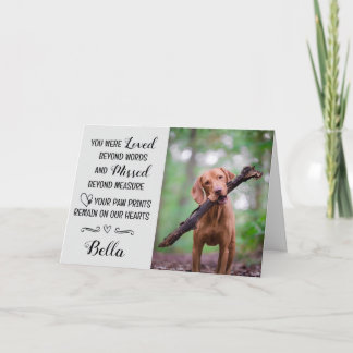 Pet Loss Sympathy Card Personalized Photo Pet Name Kaart