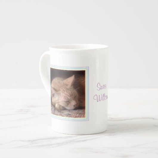 PET LOVE Bone China Mok + Tekst / Regenboog (Voorkant links)