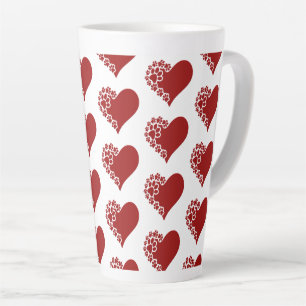 Pet Love Hearts White Latte Mok