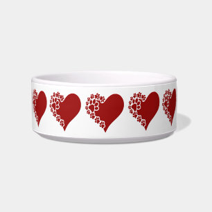 Pet Love Hearts White Voerbakje