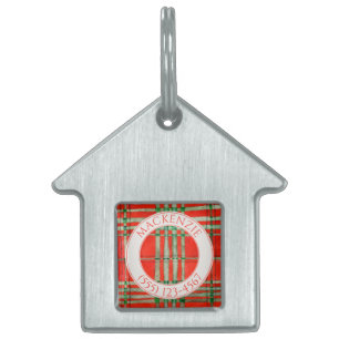 PET LOVE House Pet Tag - Red Scott Tartan Huisdieren Naamplaatje