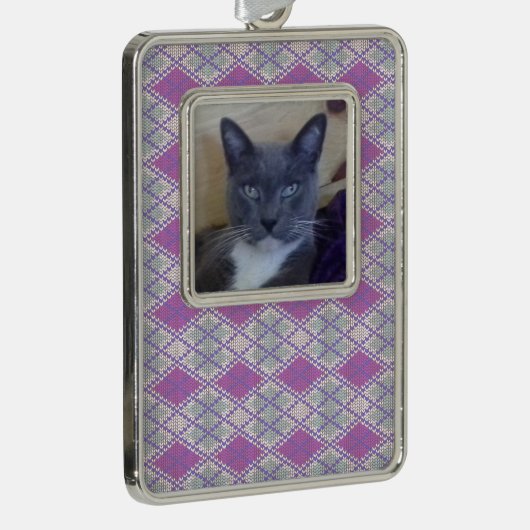 PET LOVE ingelijst Vert Ornament / Lila Argyle Kni (Rechts)