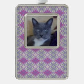 PET LOVE ingelijst Vert Ornament / Lila Argyle Kni (Voorkant)