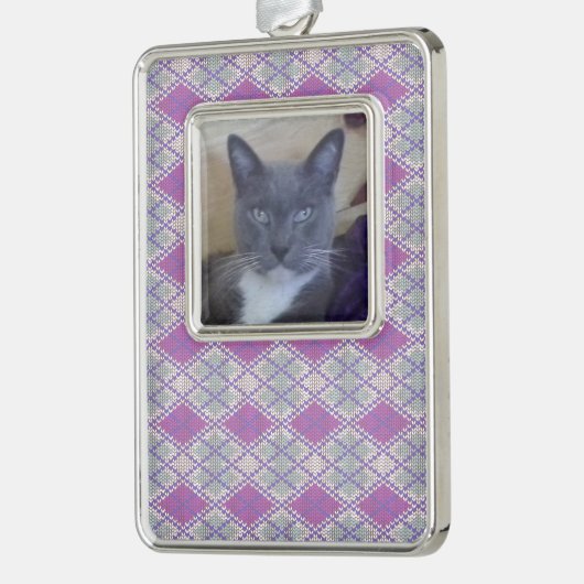 PET LOVE ingelijst Vert Ornament / Lila Argyle Kni (Links)