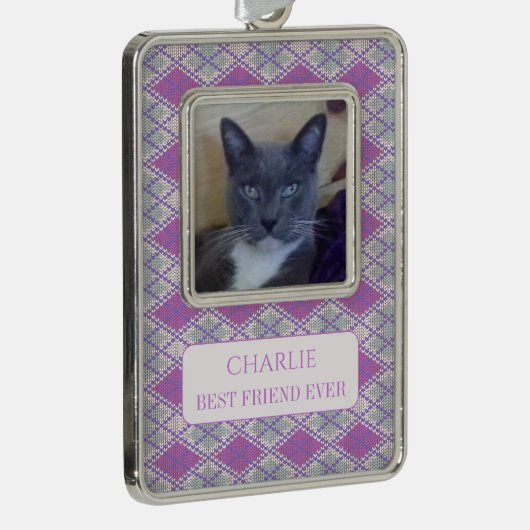 PET LOVE ingelijst Vert Ornament + Tekst / Lila br (Rechts)