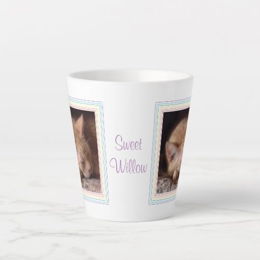 PET LOVE Latte Mok + Tekst / Regenboog (Voorkant)