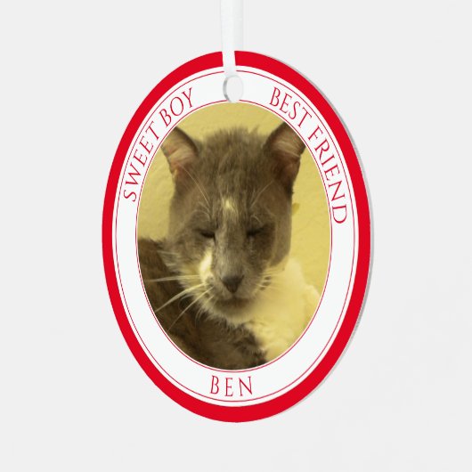 PET LOVE Métal Cercle Ornement + Texte / Rouge (Avant gauche)