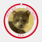 PET LOVE Métal Cercle Ornement + Texte / Rouge (Recto)