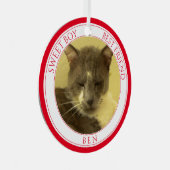 PET LOVE Metal Circle Ornament + Tekst / Rood (Voorkant Rechts)