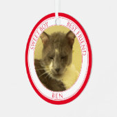 PET LOVE Metal Circle Ornament + Tekst / Rood (Voorkant links)