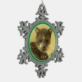 PET LOVE Pewter Sneeuwvlok Ornament / Groen (Links)