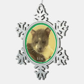 PET LOVE Pewter Sneeuwvlok Ornament / Groen (Rechts)