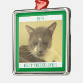 PET LOVE Premium Vierkant Ornament + Tekst / Groen (Links)