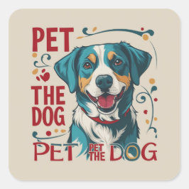Pet Love Priority Vierkante Sticker