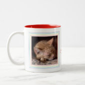 PET LOVE Rouge Mug à deux tons + Texte / Arc-en-ci (Gauche)