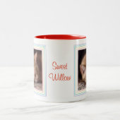 PET LOVE Rouge Mug à deux tons + Texte / Arc-en-ci (Centre)