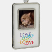 PET LOVE Verticaal ingelijst Foto Ornament (Rechts)